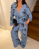 Kimono Bordado Aruna - Azul