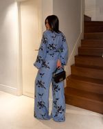 Calça Bordada Aruna - Azul