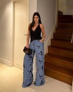 Calça Bordada Aruna - Azul