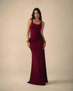 Vestido Longo Capilla - Vinho