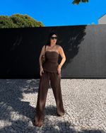 Calça Pantalona Luna - Marrom