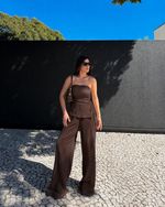 Calça Pantalona Luna - Marrom