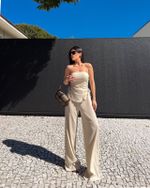 Calça Pantalona Luna - Marfim