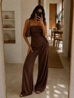 Calça Pantalona Luna - Marrom