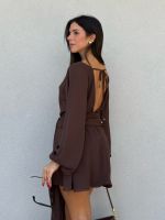 Vestido Curto Sterling - Marrom