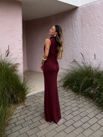 Vestido Longo Celinea - Bordo