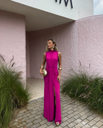 Vestido Longo Celinea - Fúcsia