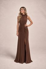 Vestido Longo Celinea - Marrom