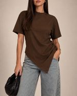Camiseta Suedine Soho - Marrom