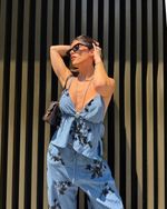 Blusa Bordada Aruna - Azul