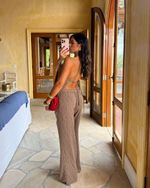 Calça Fluida Embossed - Cappuccino