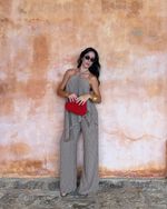 Calça Fluida Embossed - Cappuccino