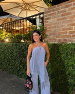 Calça Fluida Embossed - Azul