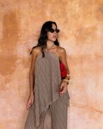 Blusa Fluida Embossed - Cappuccino