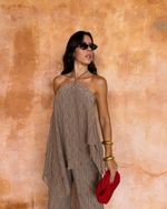 Blusa Fluida Embossed - Cappuccino