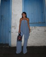 Calça Fluida Embossed - Azul
