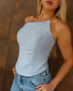 Corset Assimetrico Aurora - Azul Claro