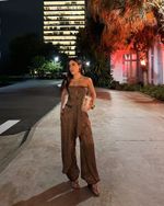Calça Jacquard Tunísia - Marrom Cappuccino