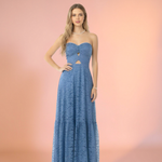 VESTIDO GAYA  RENDA AZUL