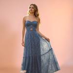 VESTIDO GAYA  RENDA AZUL