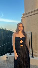 VESTIDO GAYA PLISSADO PRETO