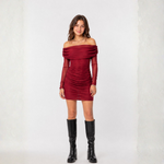 VESTIDO CURITIBA TULE VINHO