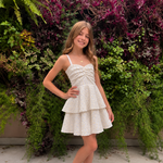 VESTIDO GABRIELA BORDADO FLOR  OFF WHITE