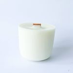 Refil de Vela Aromática Premium Pêssego e Creme Cera 100% Vegetal Ecológico 180g Pavio de Madeira