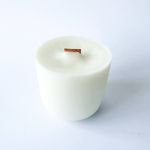 Refil de Vela Aromática Premium Pêssego e Creme Cera 100% Vegetal Ecológico 180g Pavio de Madeira
