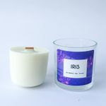 Refil de Vela Aromática Premium Pêssego e Creme Cera 100% Vegetal Ecológico 180g Pavio de Madeira