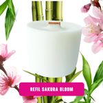 Refil de Vela Premium Sakura Bloom Cera 100% Vegetal Ecológico 180g Pavio de Madeira