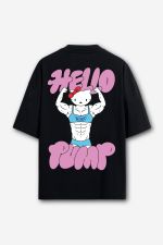 Camiseta Oversized Hello Pump - Preta