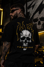 Camiseta Oversized Skull Fire - Preta