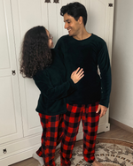 Par Pijamas Casal Fleece - Vermelho