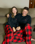 Par Pijamas Casal Fleece - Vermelho