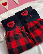 Par Pijamas Casal Fleece - Vermelho