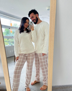 Par Pijamas Casal Fleece - Off White