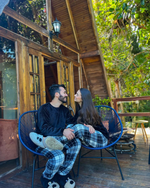Par Pijamas Casal Fleece - Preto e branco