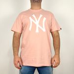 Camiseta Plus Size New Era Ny Masculina Rosa