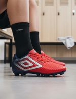 Chuteira Infantil Umbro Campo Warskin Jr Cereja/mari/bco