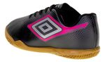 Chuteira Infantil Umbro Futsal Cannon Jr Preto/cinza/rosa