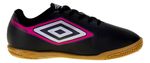 Chuteira Infantil Umbro Futsal Cannon Jr Preto/cinza/rosa