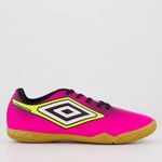 Chuteira Infantil Umbro Futsal Cannon Jr Rosa/preto/limão