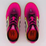 Chuteira Infantil Umbro Futsal Cannon Jr Rosa/preto/limão