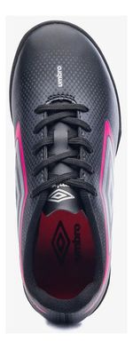 Chuteira Infantil Umbro Society Cannon Jr Preto/cinza/rosa