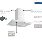 Coifa Tramontina Dritta Isla  90cm 127v  New Inox