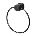 Porta Toalhas Meber Block Barra Argola C38 - Preto Matte