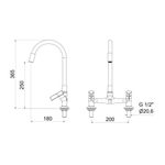 Misturador Meber Atria de Mesa para Cozinha com Bica Moldável 3006 C36 - Cromado/Preto