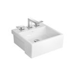 Cuba de Semiencaixe Quadrada com mesa Deca L.830 Branco Gelo
