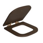 Assento Deca Piano Marrom Fosco Poliéster Gold Mate Slow